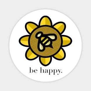 Be Happy! - Bee and Sun Flower Magnet